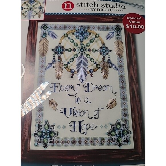 NEW Every Dream is a Vision of Home Dream Catcher Cross Stitch Kit 9x12 - Picture 2 of 4